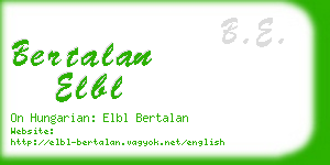 bertalan elbl business card